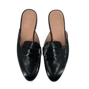 J. Crew Black Academy Penny Loafer Mules Size 6 1/2 Women's